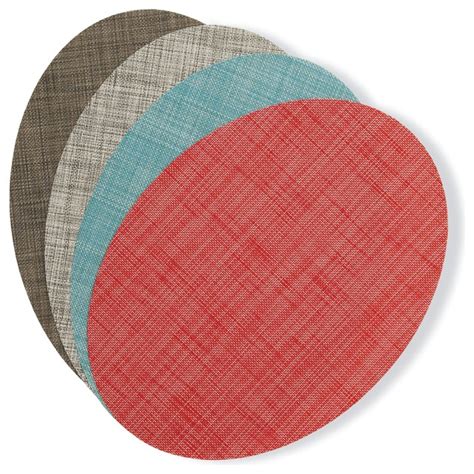 oval placemats on round table